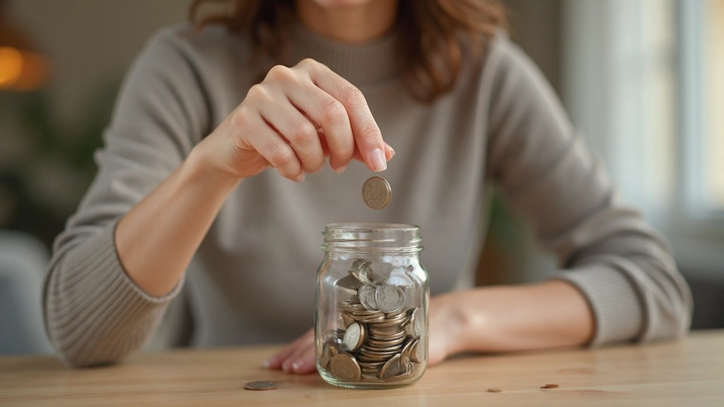 Профессиональное фото человека, откладывающего деньги в стеклянную банку с копилкой